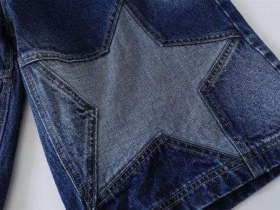 Star Patch Long Length Jorts
