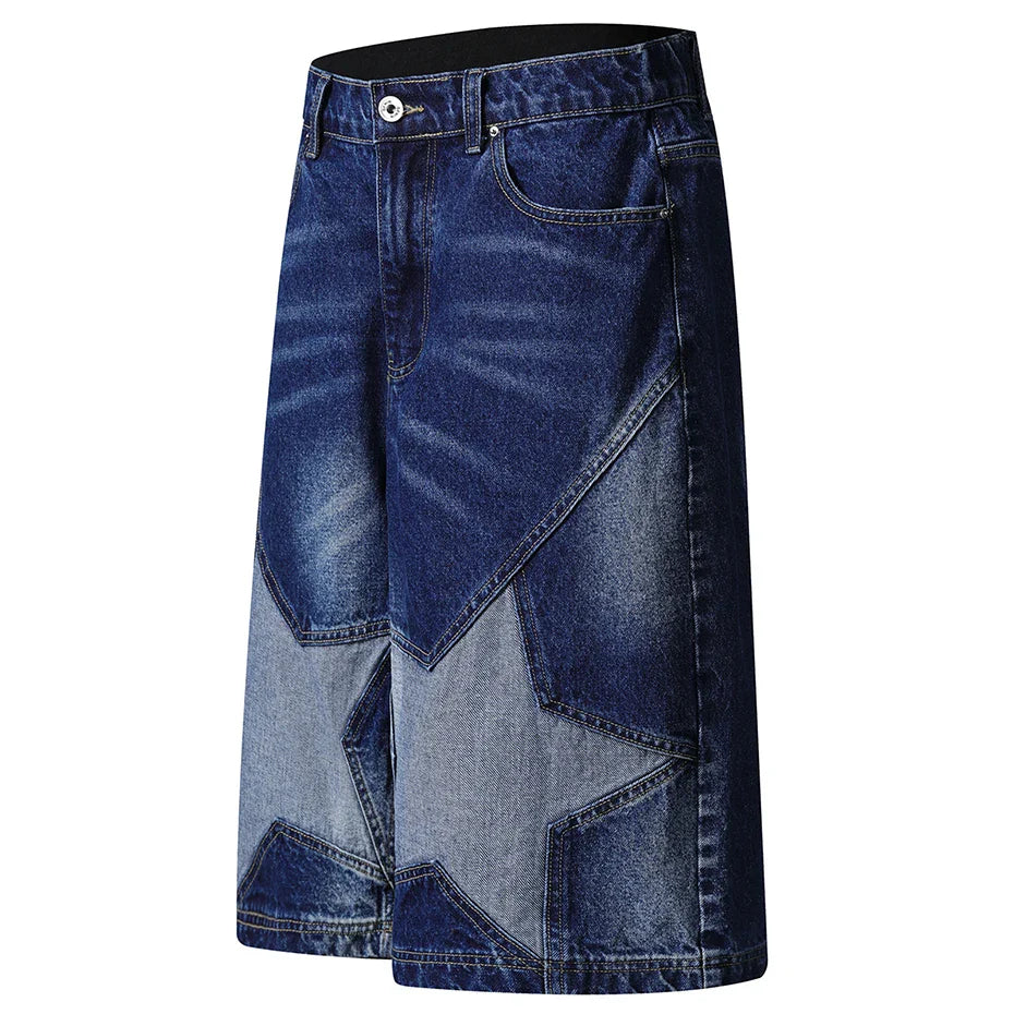 Star Patch Long Length Jorts