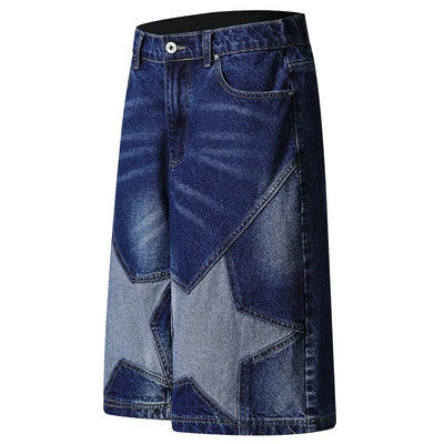 Star Patch Long Length Jorts