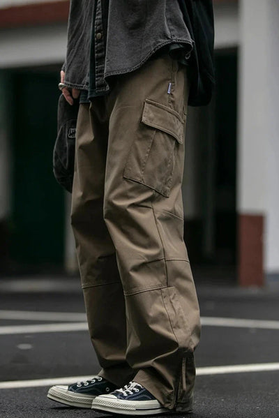 Straight Leg Twill Cargo Pants