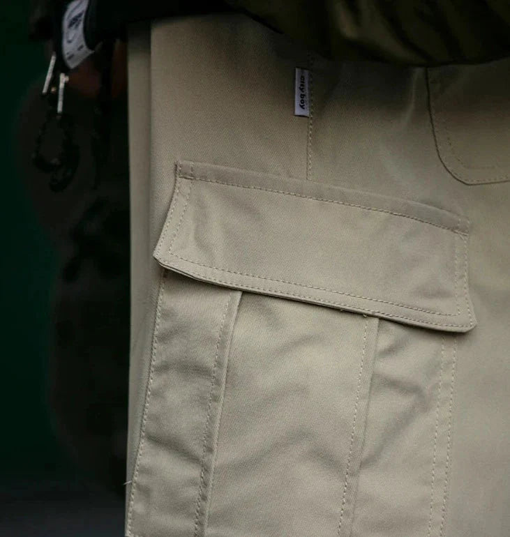 Straight Leg Twill Cargo Pants