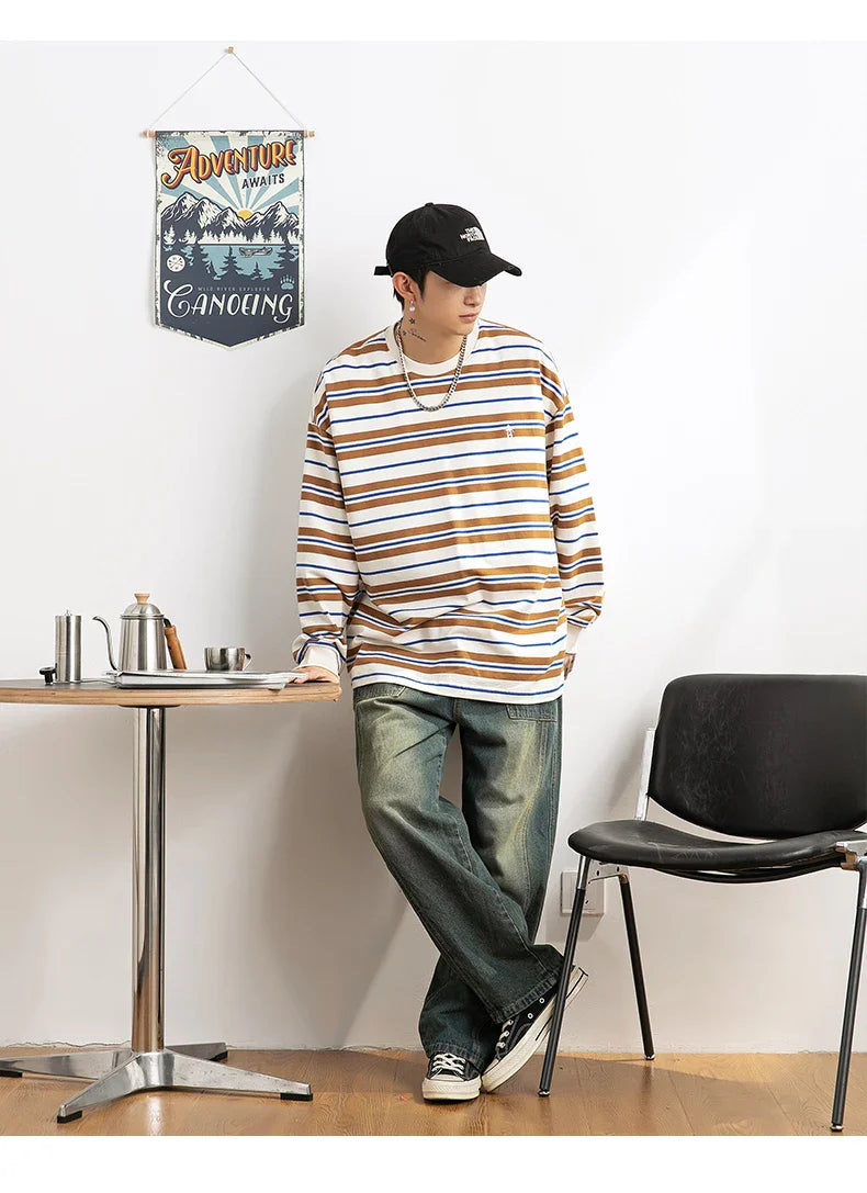 Stripe Long Sleeve Skater T-Shirt