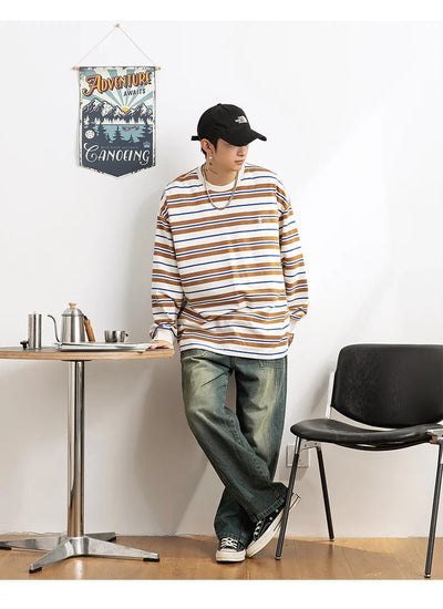 Stripe Long Sleeve Skater T-Shirt