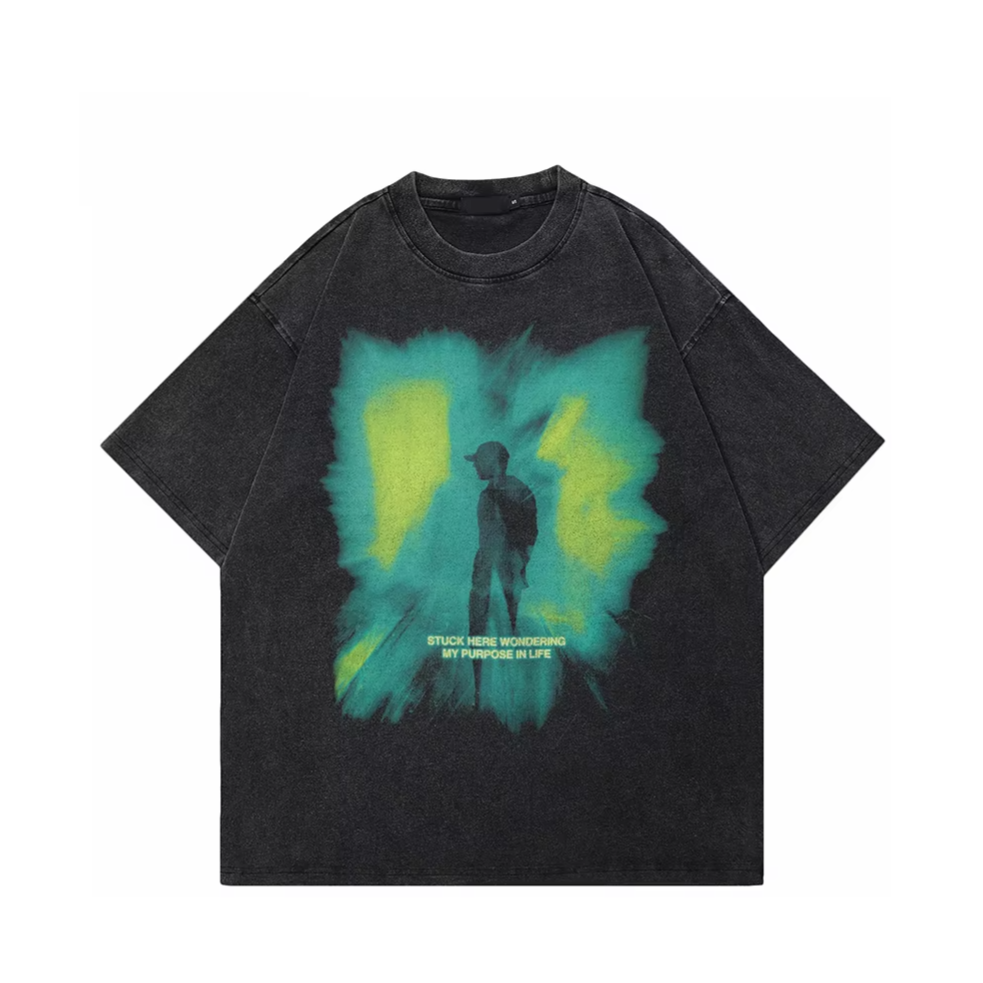 'Stuck Here' Acid Washed T-Shirt