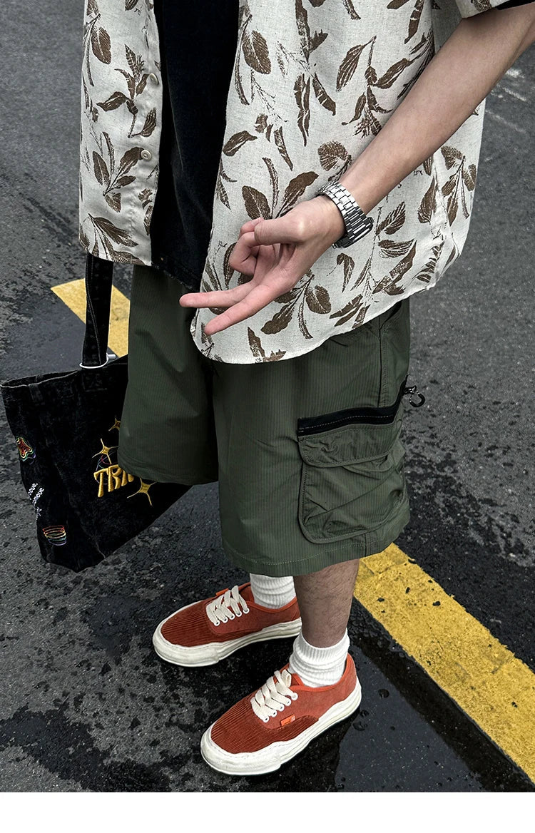 Textured Utility Cargo Shorts