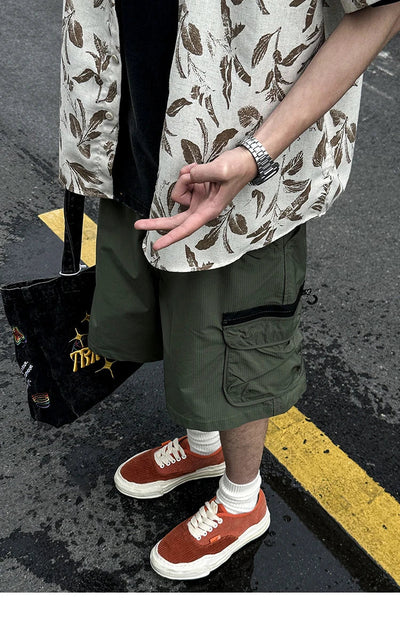 Textured Utility Cargo Shorts