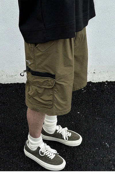 Textured Utility Cargo Shorts