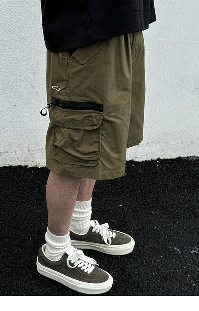 Textured Utility Cargo Shorts