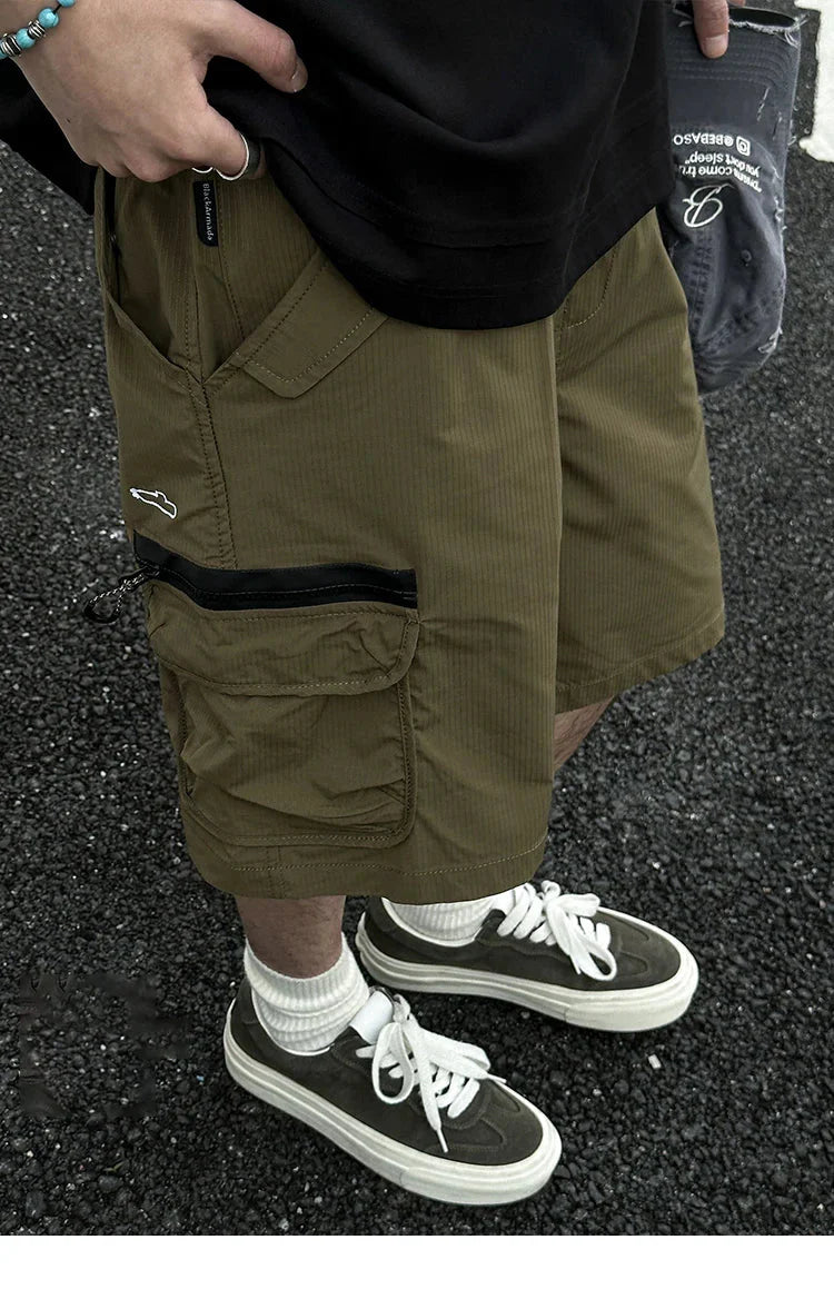 Textured Utility Cargo Shorts