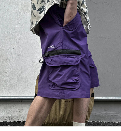 Textured Utility Cargo Shorts