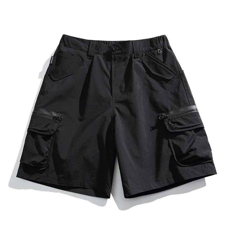 Textured Utility Cargo Shorts