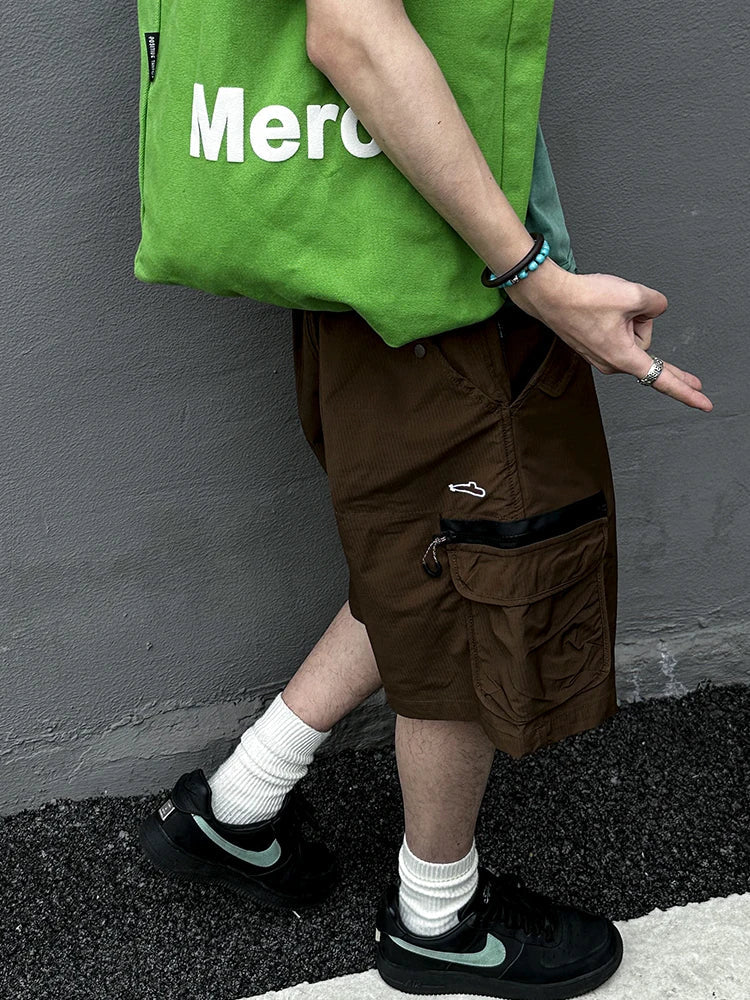 Textured Utility Cargo Shorts
