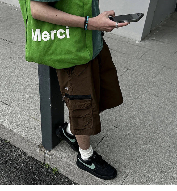 Textured Utility Cargo Shorts