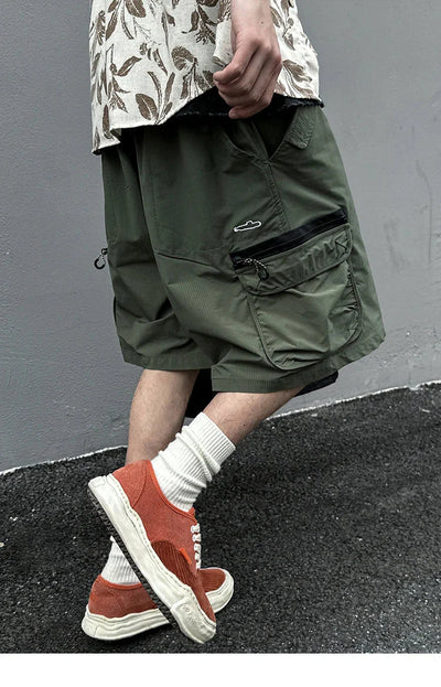 Textured Utility Cargo Shorts