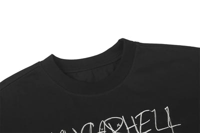VANCARHELL 'Create Your Life' Embroidered Loose Thread T-Shirt