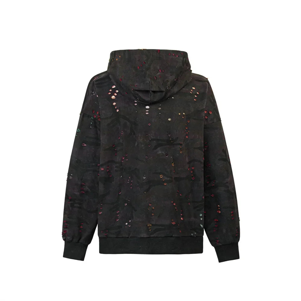 VANCARHELL Gradient Loopback Camo Zip-up Hoodie
