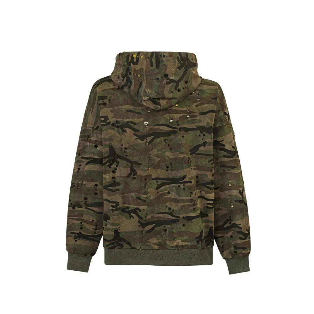 VANCARHELL Gradient Loopback Camo Zip-up Hoodie