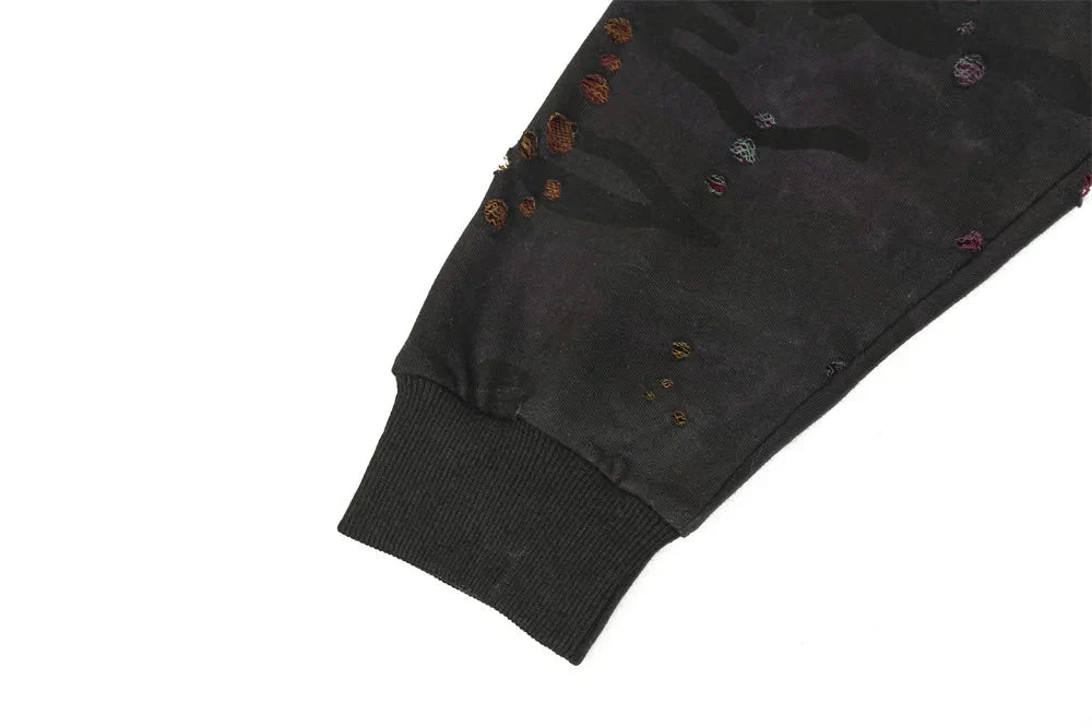 VANCARHELL Gradient Loopback Camo Zip-up Hoodie