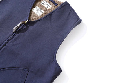 Vintage Style Wool Lined Workwear Vest