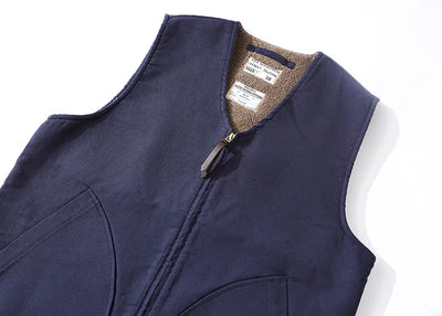 Vintage Style Wool Lined Workwear Vest