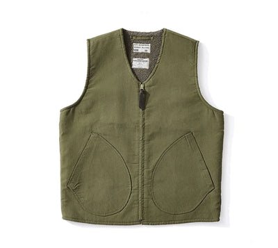 Vintage Style Wool Lined Workwear Vest