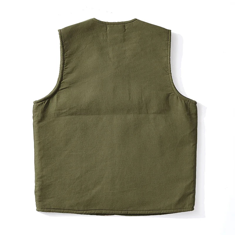 Vintage Style Wool Lined Workwear Vest