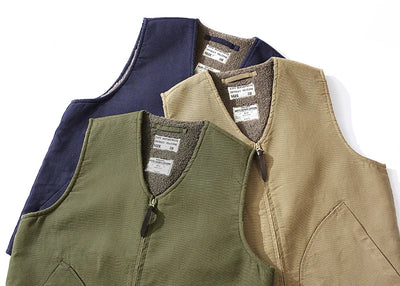 Vintage Style Wool Lined Workwear Vest