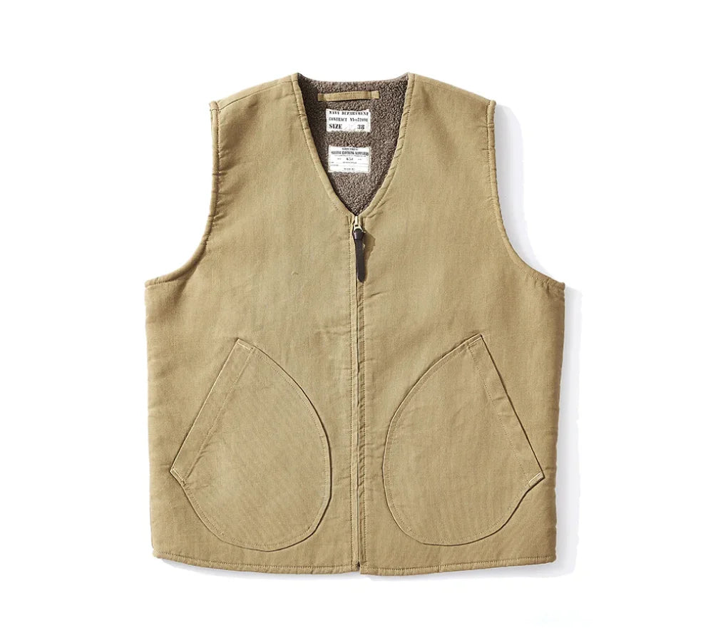 Vintage Style Wool Lined Workwear Vest