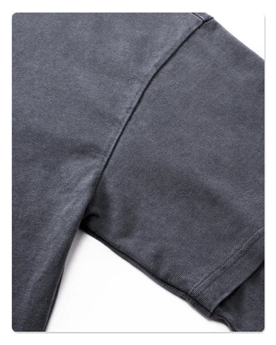 Washed Mock Double Layer Long Sleeve T-Shirt