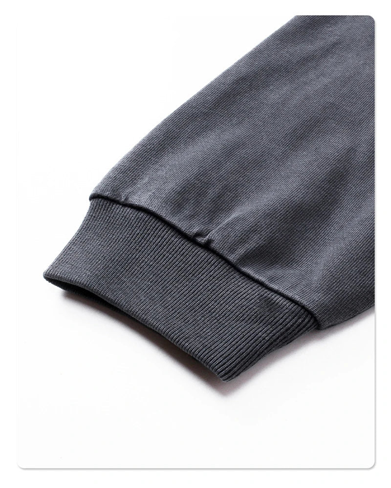 Washed Mock Double Layer Long Sleeve T-Shirt