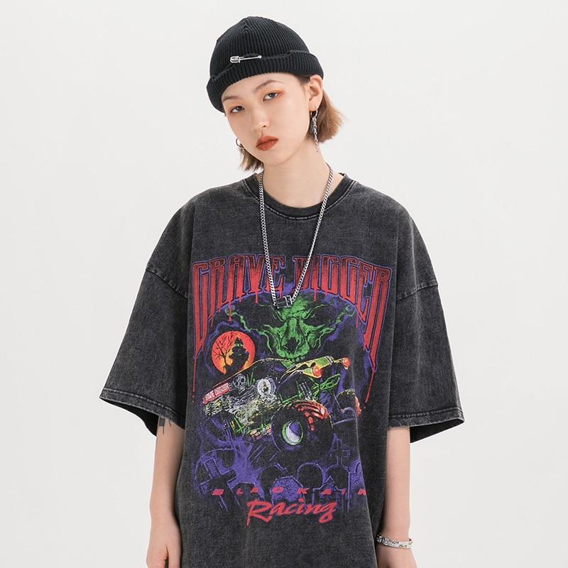 BLACK AIR 'Grave Digger' Washed Cotton Jersey Graphic T-Shirt