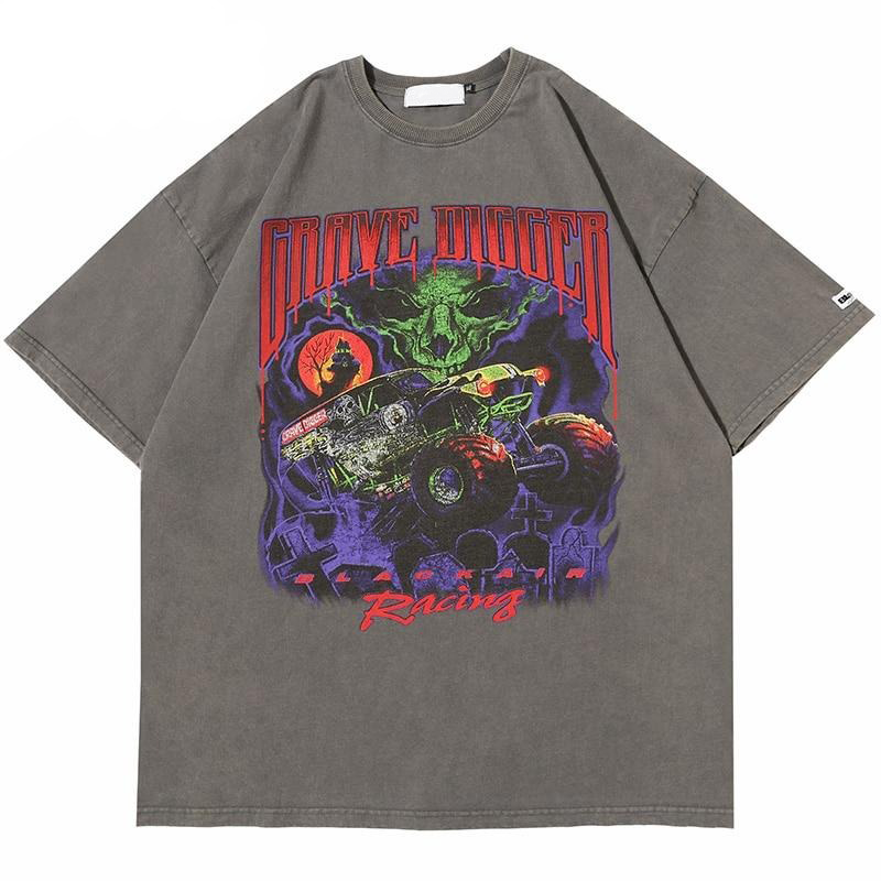 BLACK AIR 'Grave Digger' Washed Cotton Jersey Graphic T-Shirt