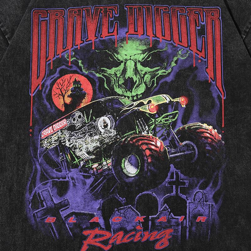 BLACK AIR 'Grave Digger' Washed Cotton Jersey Graphic T-Shirt
