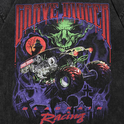 BLACK AIR 'Grave Digger' Washed Cotton Jersey Graphic T-Shirt