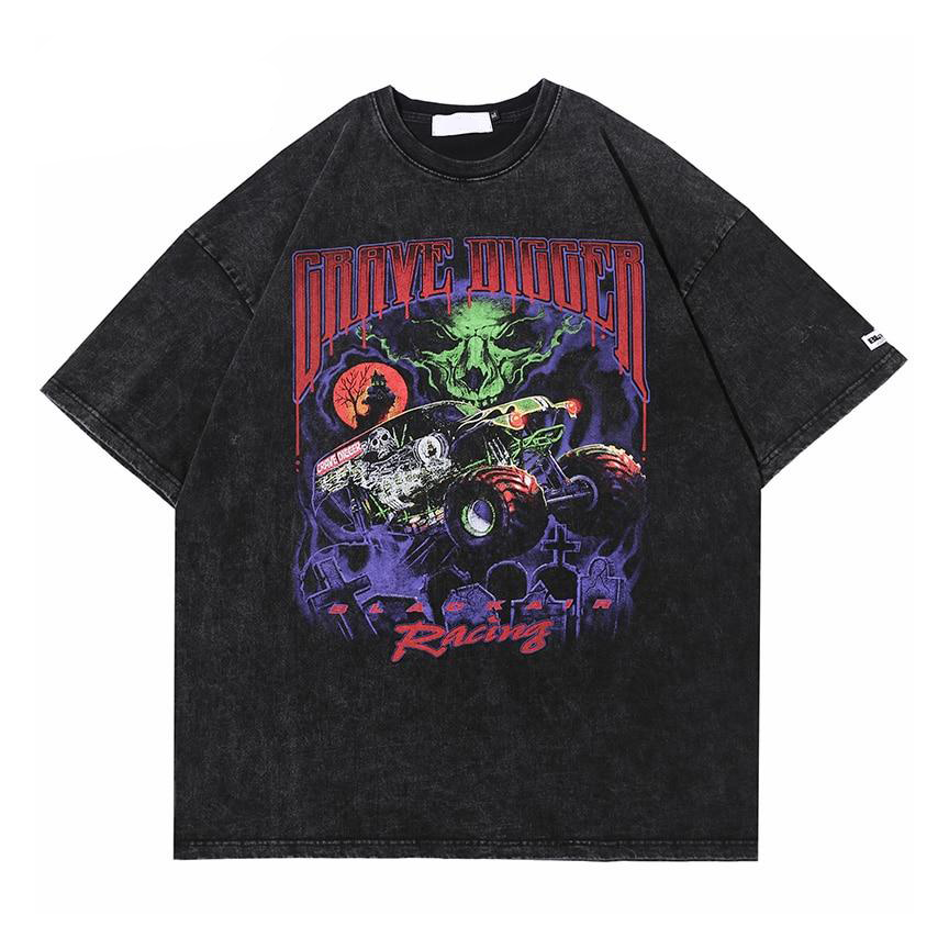 BLACK AIR 'Grave Digger' Washed Cotton Jersey Graphic T-Shirt